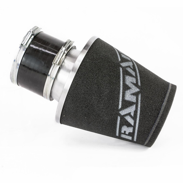 Ramair JS-175-100-SL-KIT 100mm OD Neck Medium Silver Aluminium Base Cone Filter With Silicone Coupler