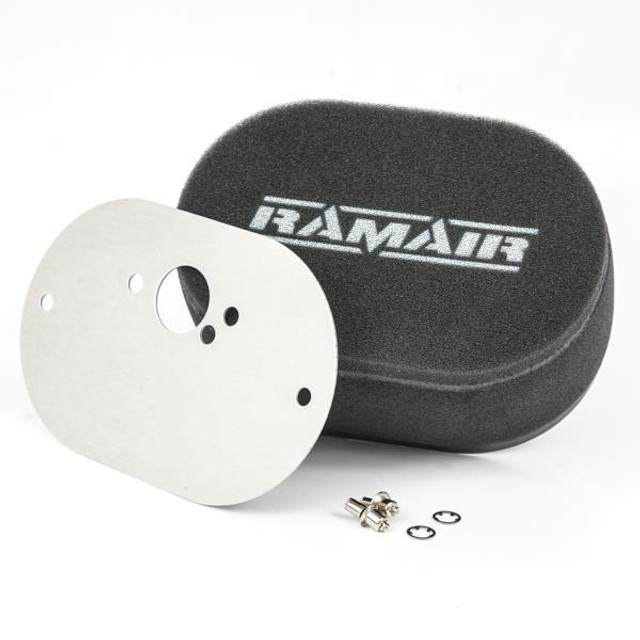 Ramair RS2-257-404 - Carb Air Filter With Baseplate SU HS2 1.25in (Mini Offset) 100mm Internal Height