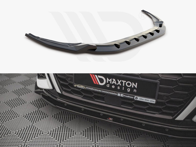 Maxton Design Gloss Black Front Splitter V.2 Audi S3 / A3 S-Line 8Y (2020-)