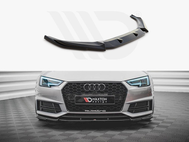 Maxton Design Gloss Black Front Splitter V.3 Audi S4 / A4 S-Line B9 (2015-2019)