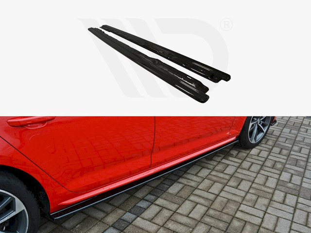 Maxton Design Gloss Black Side Skirts Diffusers Audi S4/ A4 B9 S-Line