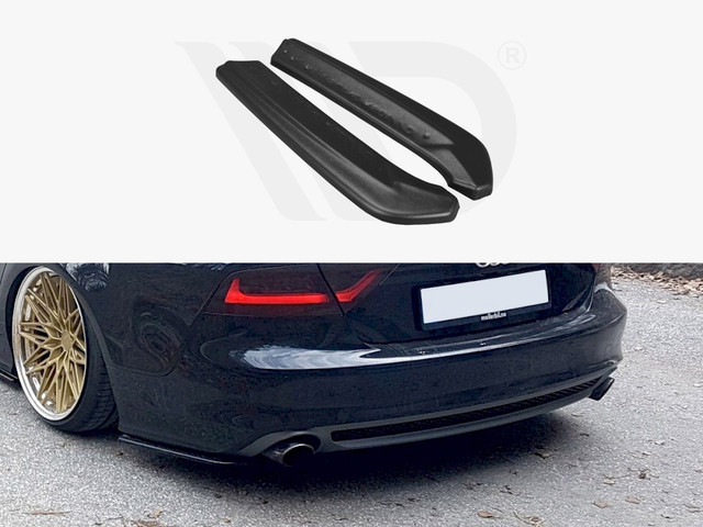 Maxton Design Gloss Black Rear Side Splitters Audi A7 S-Line C7 (2010-14)