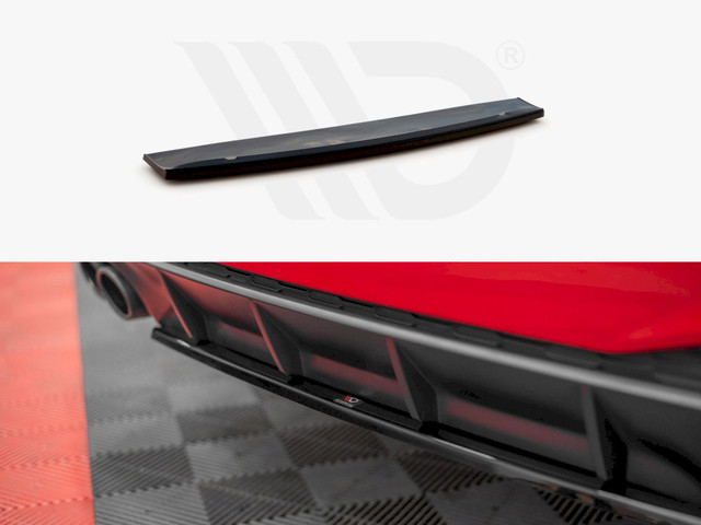 Maxton Design Gloss Black Central Rear Splitter Audi A7 C8 S-Line (2017-)