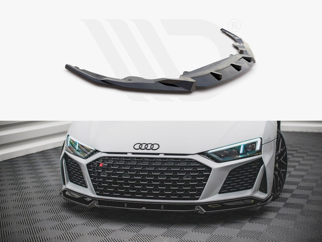 Maxton Design Gloss Black Front Splitter V1 Audi R8 Mk2 Facelift (2018-)