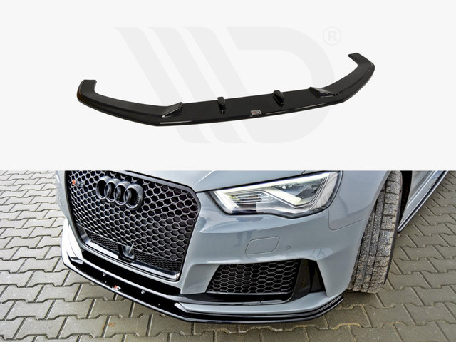 Maxton Design Gloss Black Front Splitter V.2 Audi RS3 8Va Sportback Pre-Facelift (2015-2016)