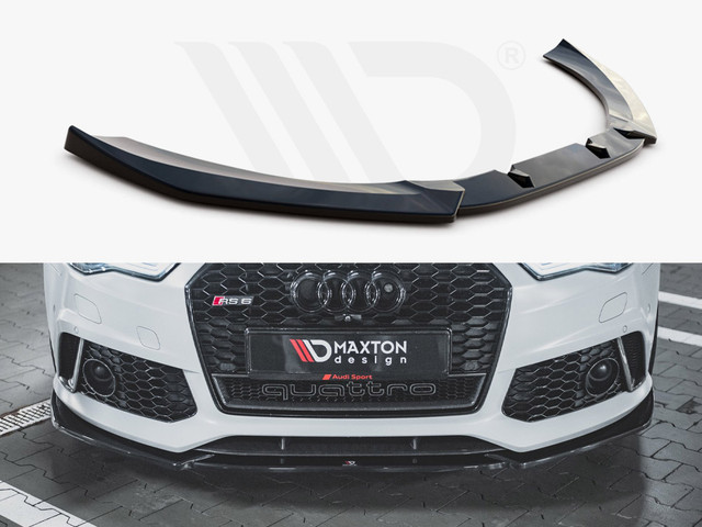 Maxton Design Gloss Black Front Splitter V4 Audi Rs6 C7 (2013-2017)