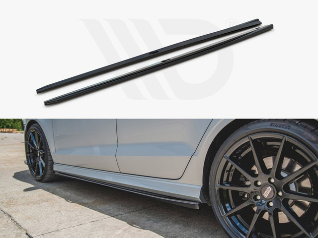 Maxton Design Gloss Black Side Skirts Diffusers V.2 Audi S3 Sedan 8V Facelift (2016-2020)