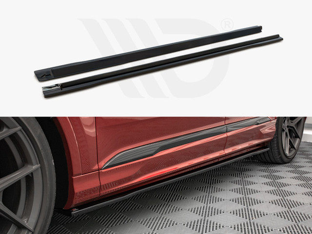 Maxton Design Gloss Black Side Skirts Diffusers Audi Sq7 /Q7 S-Line Mk2 (4M) Facelift (2019-)