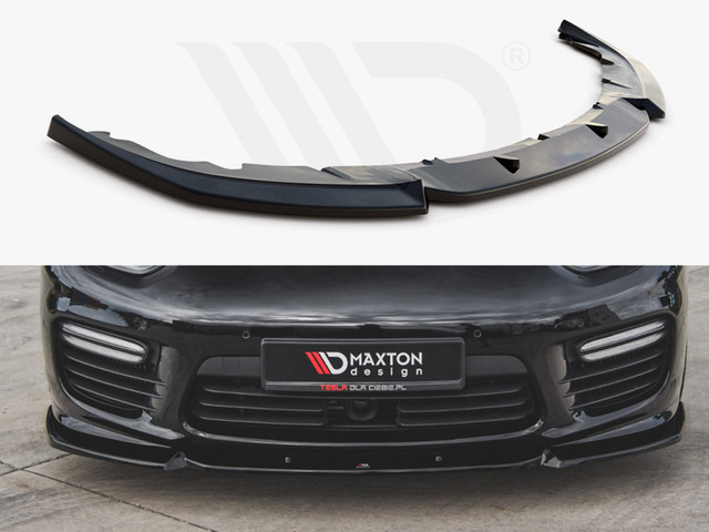 Maxton Design Gloss Black Front Splitter V1 Porsche Panamera Turbo 970 Facelift (2013-2016)