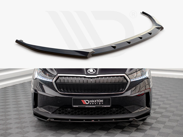 Maxton Design Gloss Black Front Splitter V.2 Skoda Enyaq 4 (2020-)