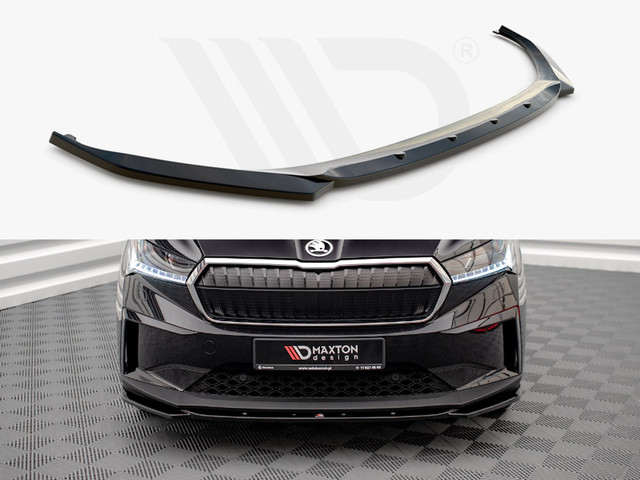 Maxton Design Gloss Black Front Splitter V.3 Skoda Enyaq 4 (2020-)