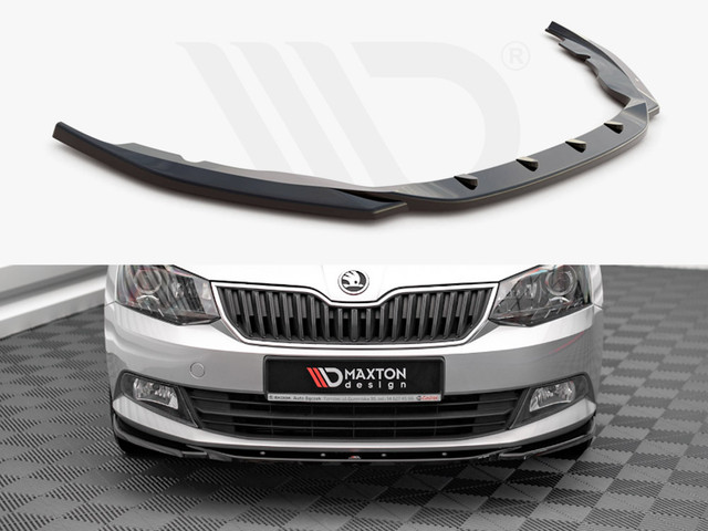 Maxton Design Gloss Black Front Splitter V.2 Skoda Fabia Mk3 (2014-2019)