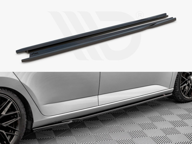 Maxton Design Gloss Black Side Skirts Diffusers Skoda Fabia Mk3 (2014-2019)