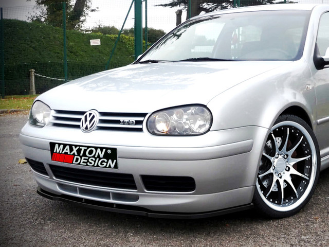 Maxton Design Gloss Black Front Splitter VW Golf 4 (For 25Th Front Bumper Spoiler)