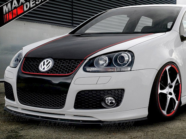 Maxton Design Gloss Black Front Splitter VW Golf V GTI Votex