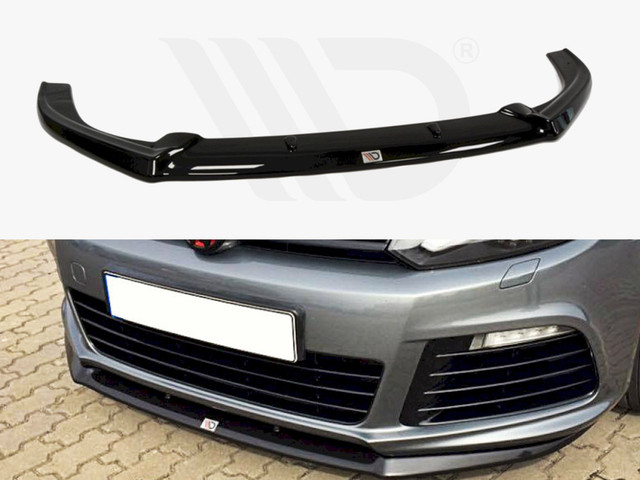 Maxton Design Gloss Black Front Splitter VW Golf Vi R Cupra Look