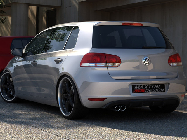 Maxton Design Gloss Black Rear Valance VW Golf Vi With 1 Exhaust Hole