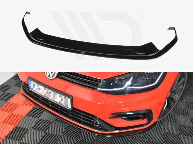 Maxton Design Gloss Black Front Splitter V.7 VW Golf R 7.5 (2017-20)