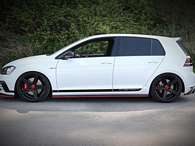 Maxton Design Gloss Black Side Skirts Diffusers VW Golf Mk7 GTI Clubsport (2016-2017)