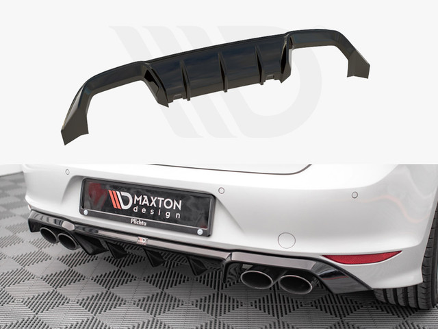 Maxton Design Gloss Black Rear Valance VW Golf R Mk7 (2013-2016)