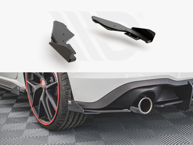 Maxton Design Black + Gloss Flaps Racing Durability Rear Side Splitters (+Flaps) VW Golf 8 GTI (2020-)