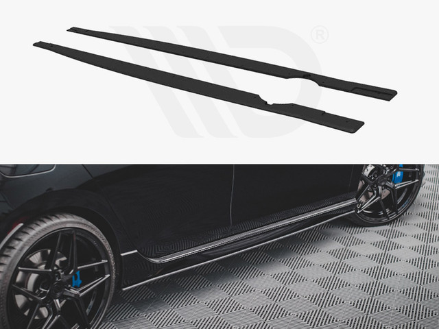 Maxton Design Black Street Pro Side Skirts Diffusers VW Golf R Mk8 (2020-)