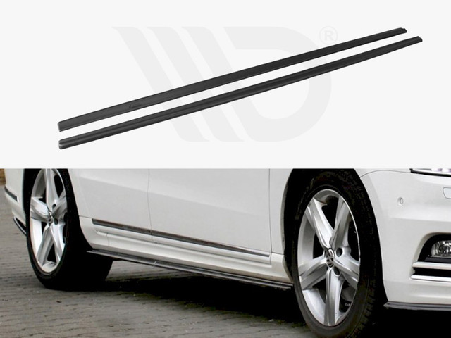 Maxton Design Gloss Black Side Skirts Diffusers VW Passat B7 R-Line (2010-2014)