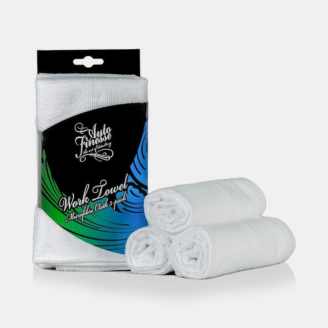 Auto Finesse White Work Cloths Pack of 3