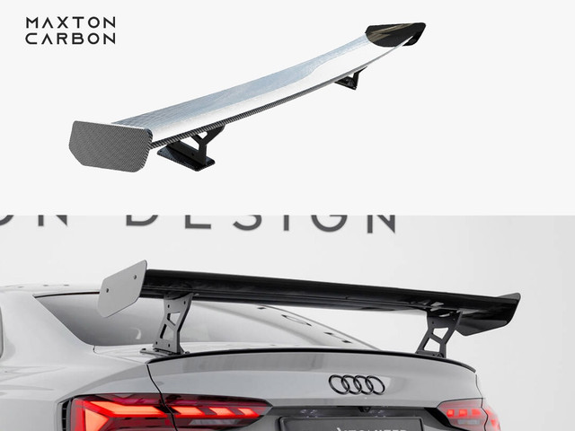 Maxton Design Carbon Spoiler With External Brackets Uprights V.2 Audi A5 / A5 S-Line / S5 / RS5 Coupe F5 / F5 Facelift