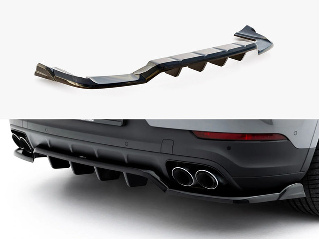 Maxton Design Rear Splitter (Vertical Bars) Porsche Cayenne SUV / Coupe Mk3 Facelift