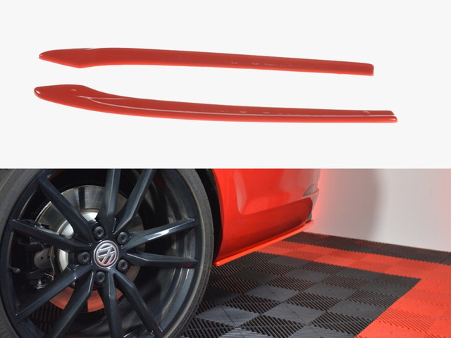 Maxton Design Rear Side Splitters V.2 VW Golf 7 R Variant Facelift - Carbon Look