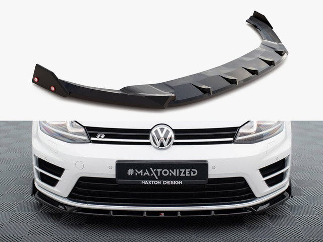 Maxton Design Front Splitter V.5 + Flaps Volkswagen Golf R / R-Line Mk7