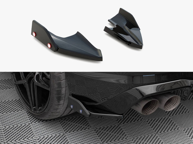 Maxton Design Rear Side Splitters V.5 + Flaps Volkswagen Golf R Mk8