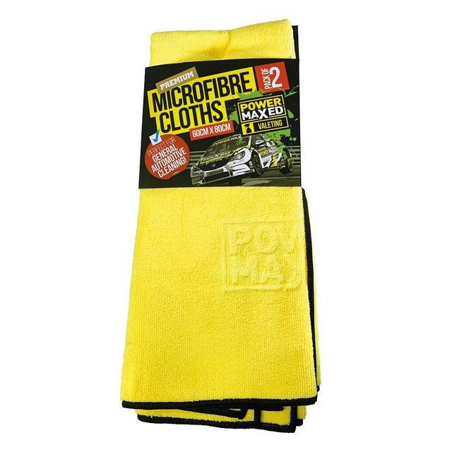 Power Maxed Premium Microfibre Cloths (2 pack) - 60cm x 80cm