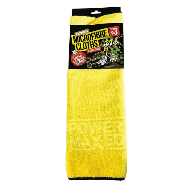 Power Maxed Premium Microfibre Cloths (3 pack) - 40cm x 40cm