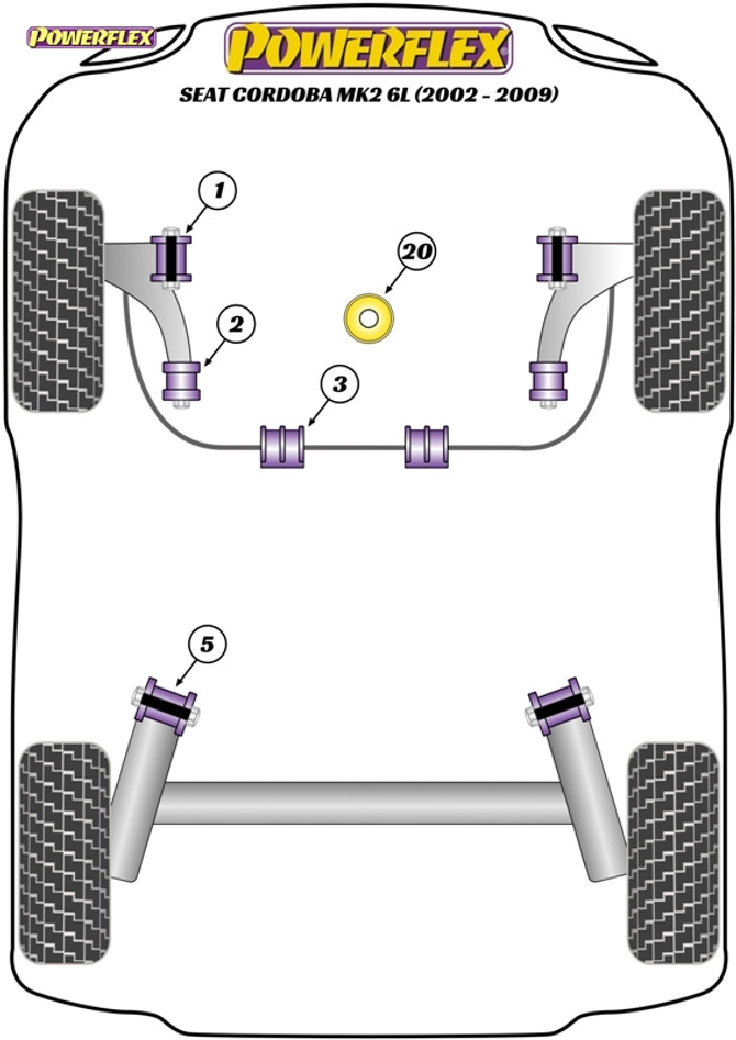 Powerflex Universal Exhaust Mount - Cordoba MK2 6L (2002 - 2009) - EXH023