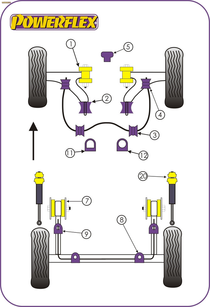 Powerflex Black Front Wishbone Rear Bush - Jetta MK1 (1979-1984) - PFF85-213BLK
