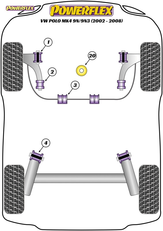 Powerflex Front Wishbone Front Bush Camber Adjustable  - Polo MK4 9N/9N3 (2002 - 2008) - PFF85-201G
