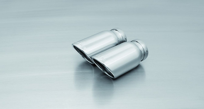 Remus Non-Resonated Downpipe back System Left/Right with vacuum operated valves controlled by OEM system with 4 tail pipes - 84 mm angled, rolled edge, chromed - RS4 B9 Avant 2017-