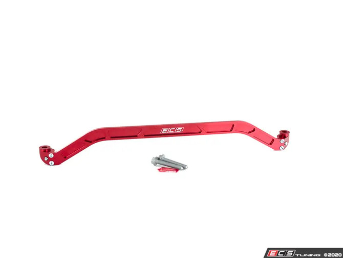 ECS Front Subframe Brace - Red Anodized - MQB 2wd Models w/Steel Subframe