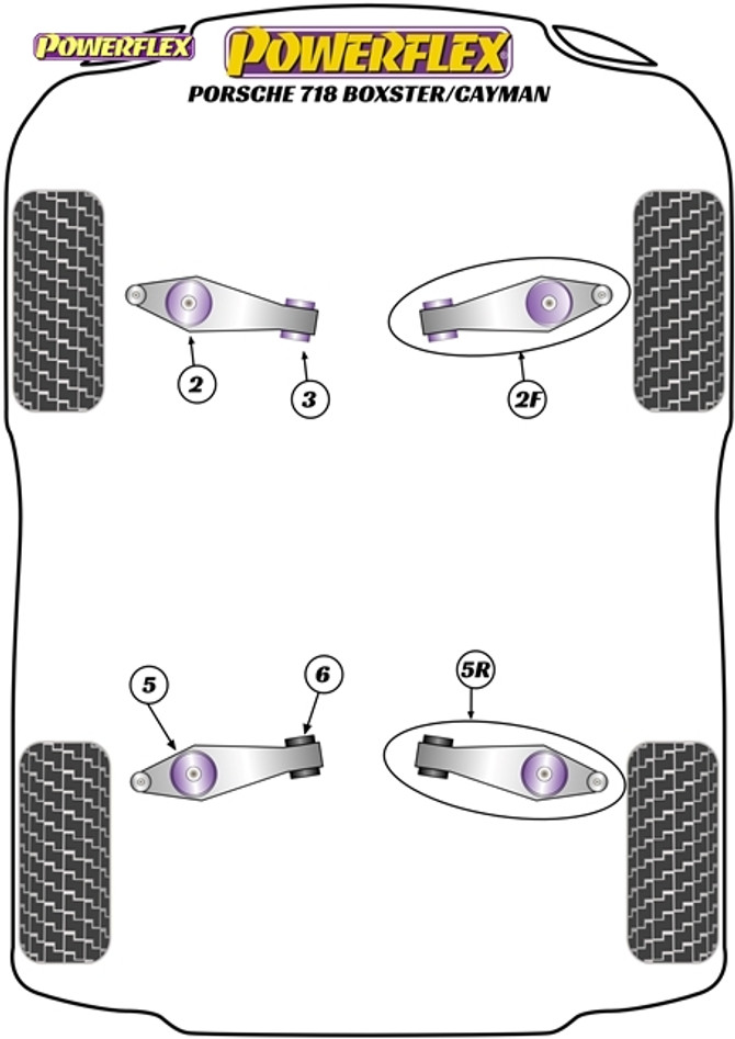 Powerflex Track Track Control Arm & Bush Kit - Boxster 718 - PF57K-1002BLK