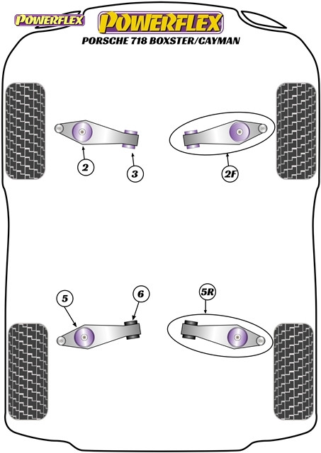 Powerflex Track Control Arm & Bush Kit - Cayman 718 - PF57K-1001