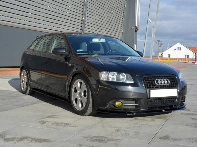 Maxton Design Gloss Black Side Skirts Splitters Audi A3 Sportback 8P/ 8P Facelift (2004-2013)