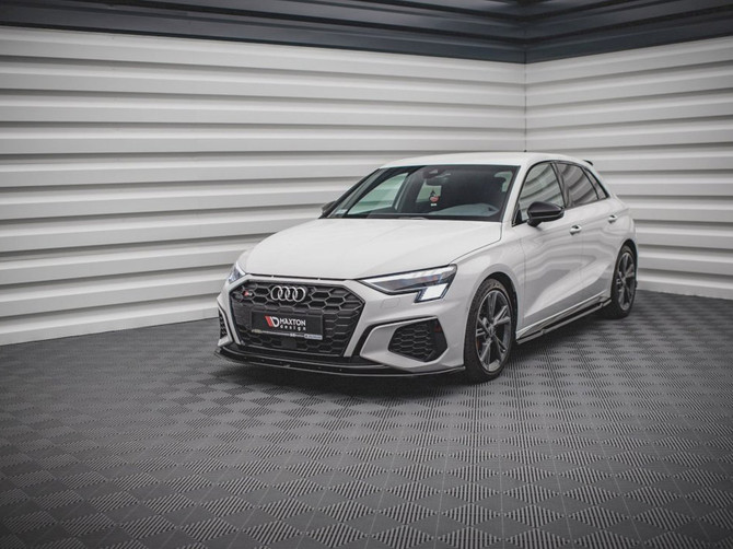 Maxton Design Gloss Black Front Splitter V.1 Audi S3 / A3 S-Line 8Y (2020-)