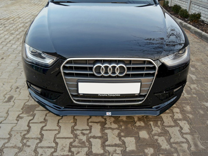 Maxton Design Gloss Black Front Splitter V.2 Audi A4 B8 (Facelift)