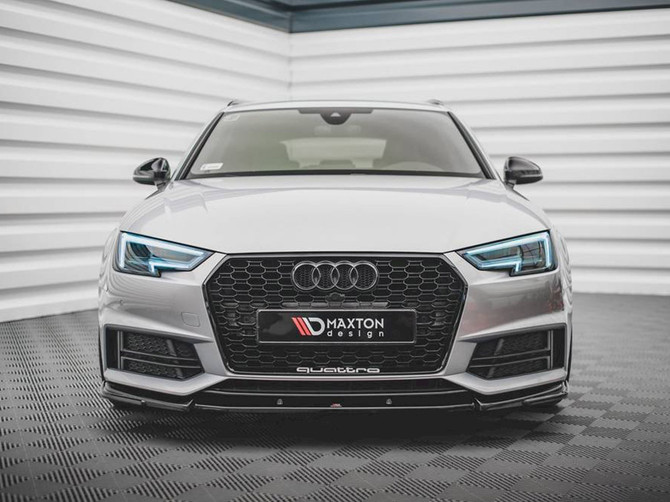 Maxton Design Gloss Black Front Splitter V.3 Audi S4 / A4 S-Line B9 (2015-2019)