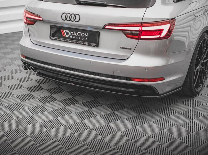 Maxton Design Gloss Black Rear Side Splitters V.2 Audi A4 S-Line B9 (2015-2019)