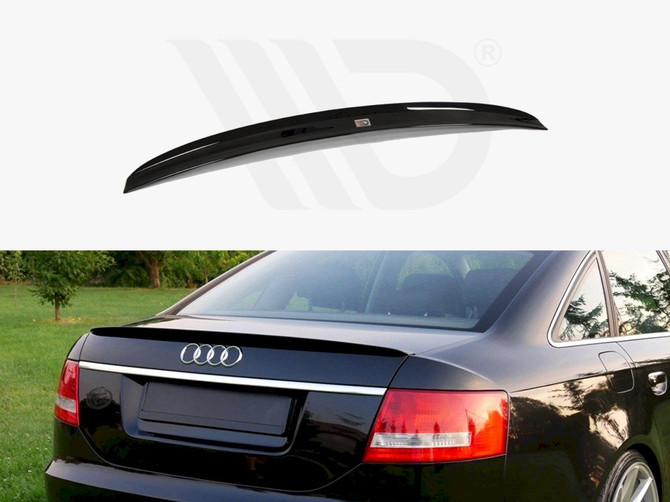 Maxton Design Gloss Black Spoiler Cap Audi A6 C6 S-Line Pre-Facelift (2004-2008)