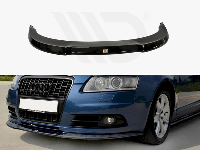 Maxton Design Gloss Black Front Splitter Audi A6 C6 S-Line Pre-Facelift (2004-2008)