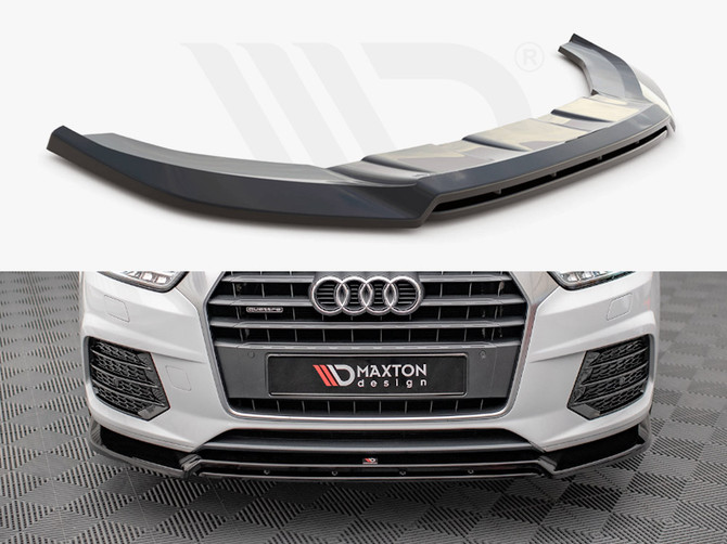 Maxton Design Gloss Black Front Splitter V.2 Audi Q3 S-Line 8U Facelift (2014-2018)